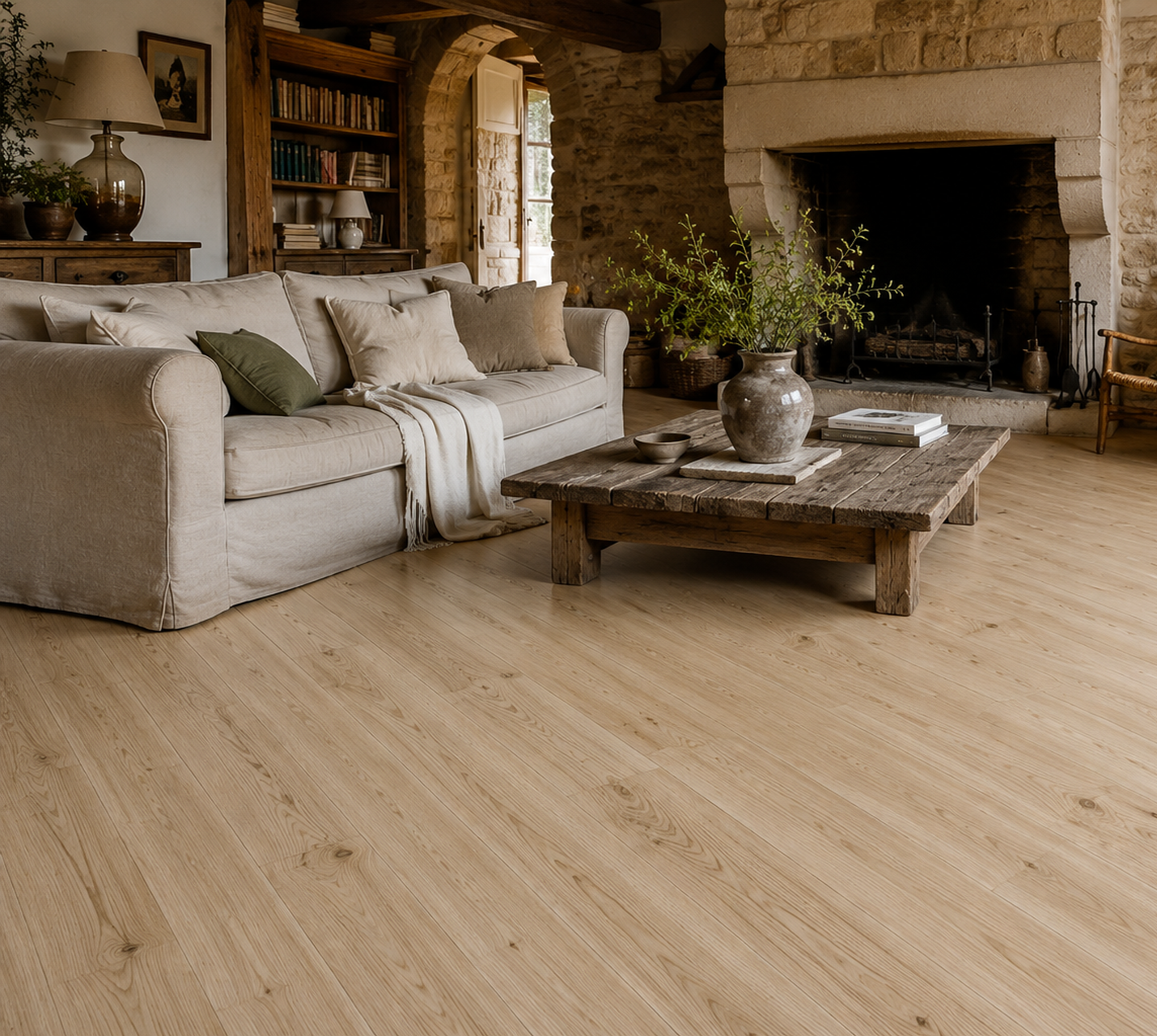 Parquet châtaignier massif choix AB 14 mm brut à coller sans chanfrein
