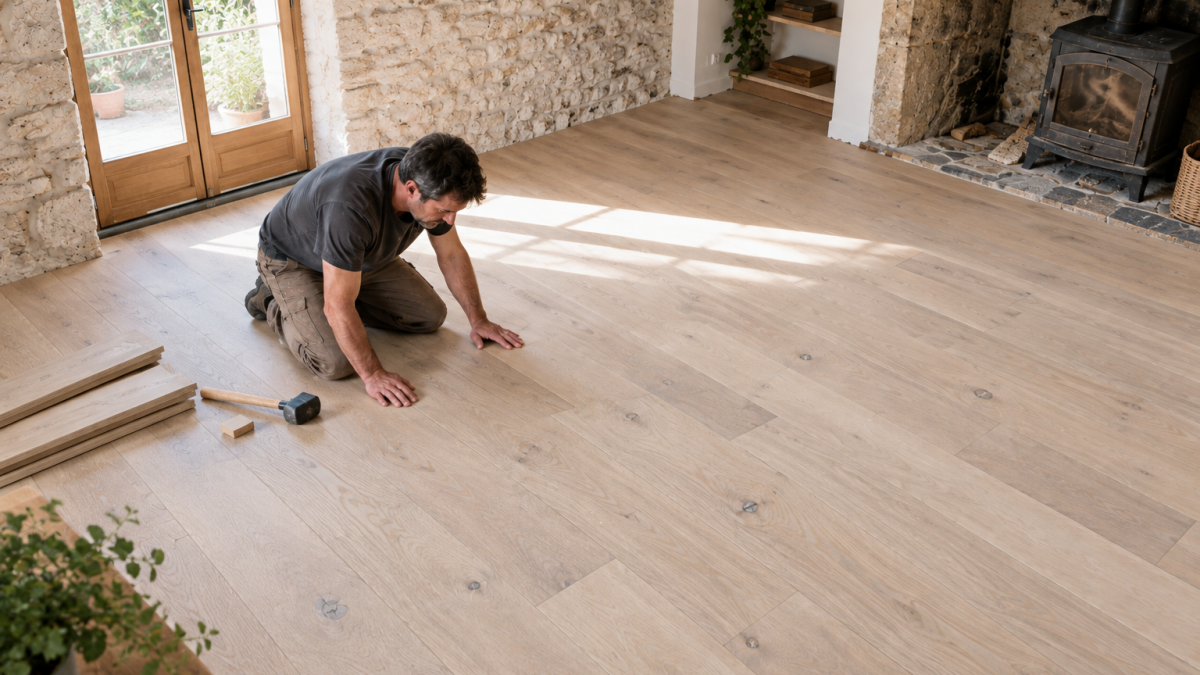 parquet massif dans une maison ancienne